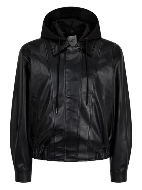 STUDIO TOMBOY hooded faux-leather jacket