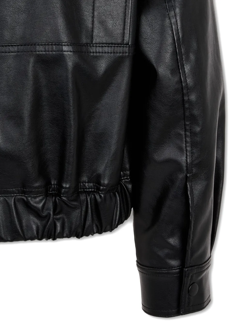 Studio Tomboy Hooded Faux-leather Jacket In Black