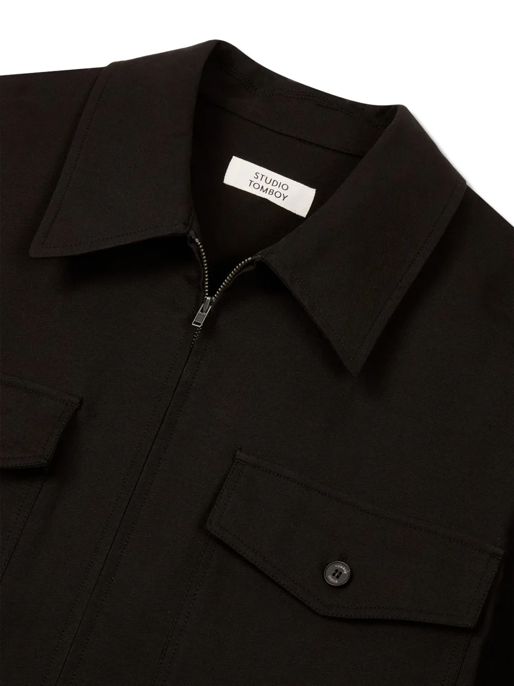 Studio Tomboy Zip-up Shirt In Black