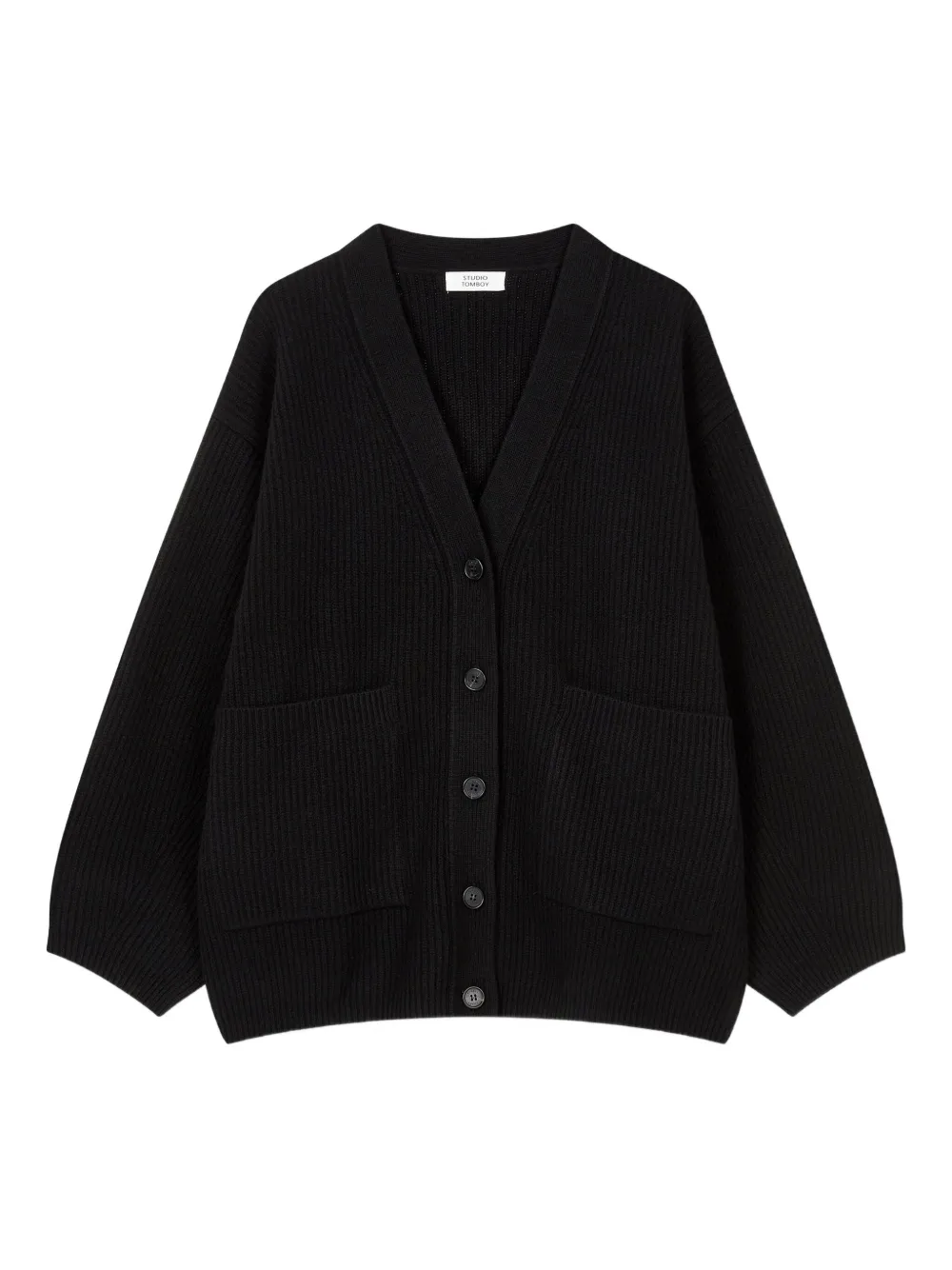 STUDIO TOMBOY ribbed-knit cardigan - Nero