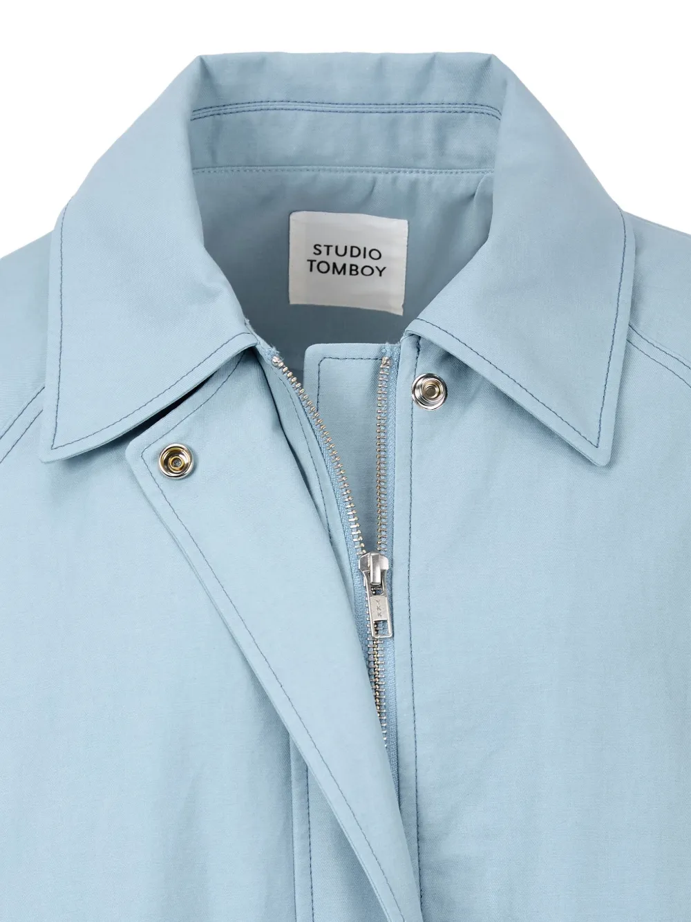 Studio Tomboy Layered Hooded Jacket In Blue