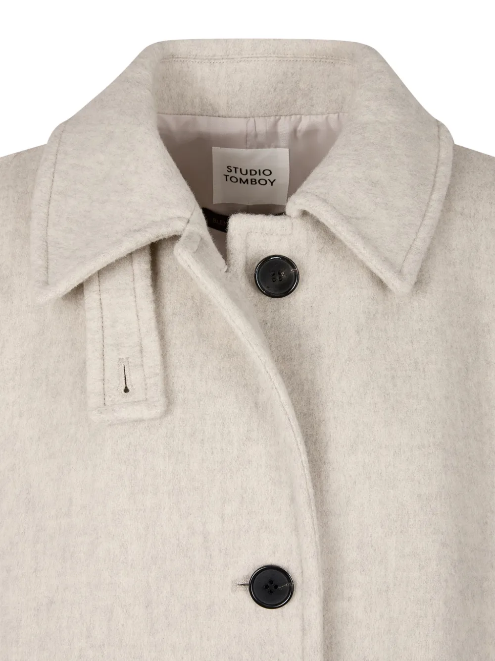 Studio Tomboy Single-breasted Felted Coat In Neutral