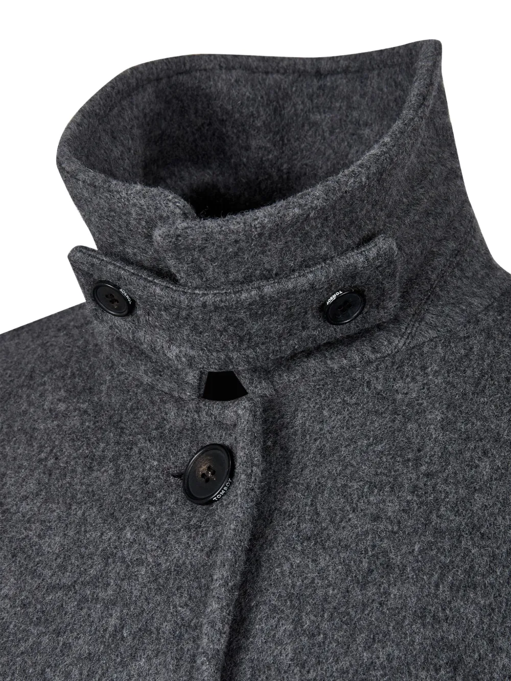 Studio Tomboy Mélange-effect Single-breasted Coat In Gray