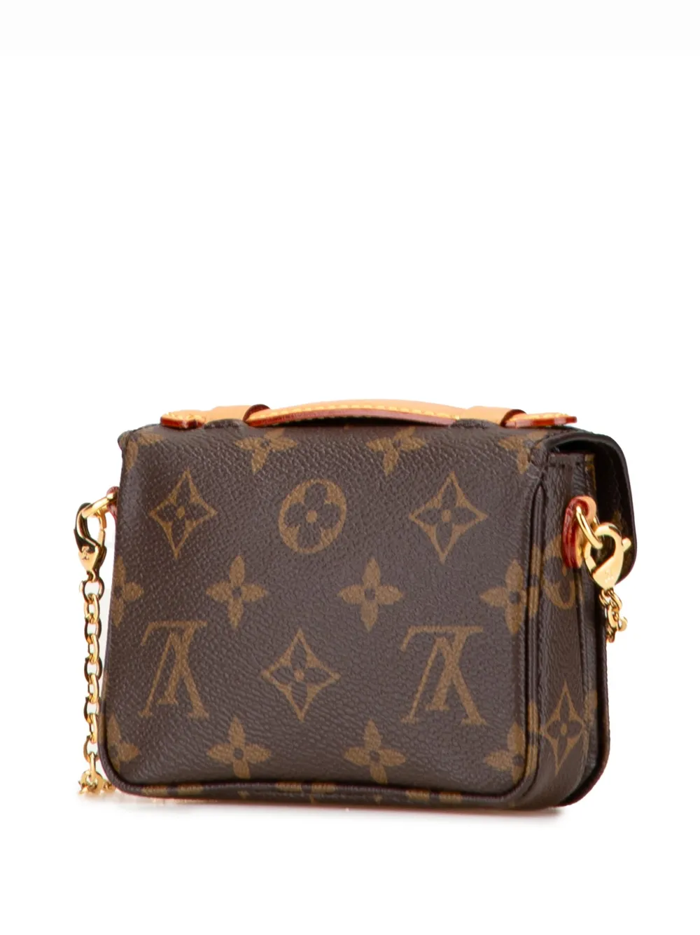 Pre-owned Louis Vuitton 2021-2025 Monogram Micro Metis Satchel In Brown