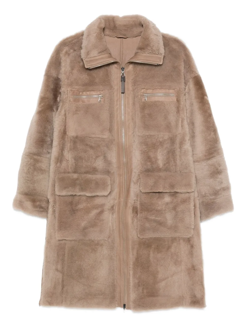 Brunello Cucinelli full-zip fur coat | Neutrals | Image 1