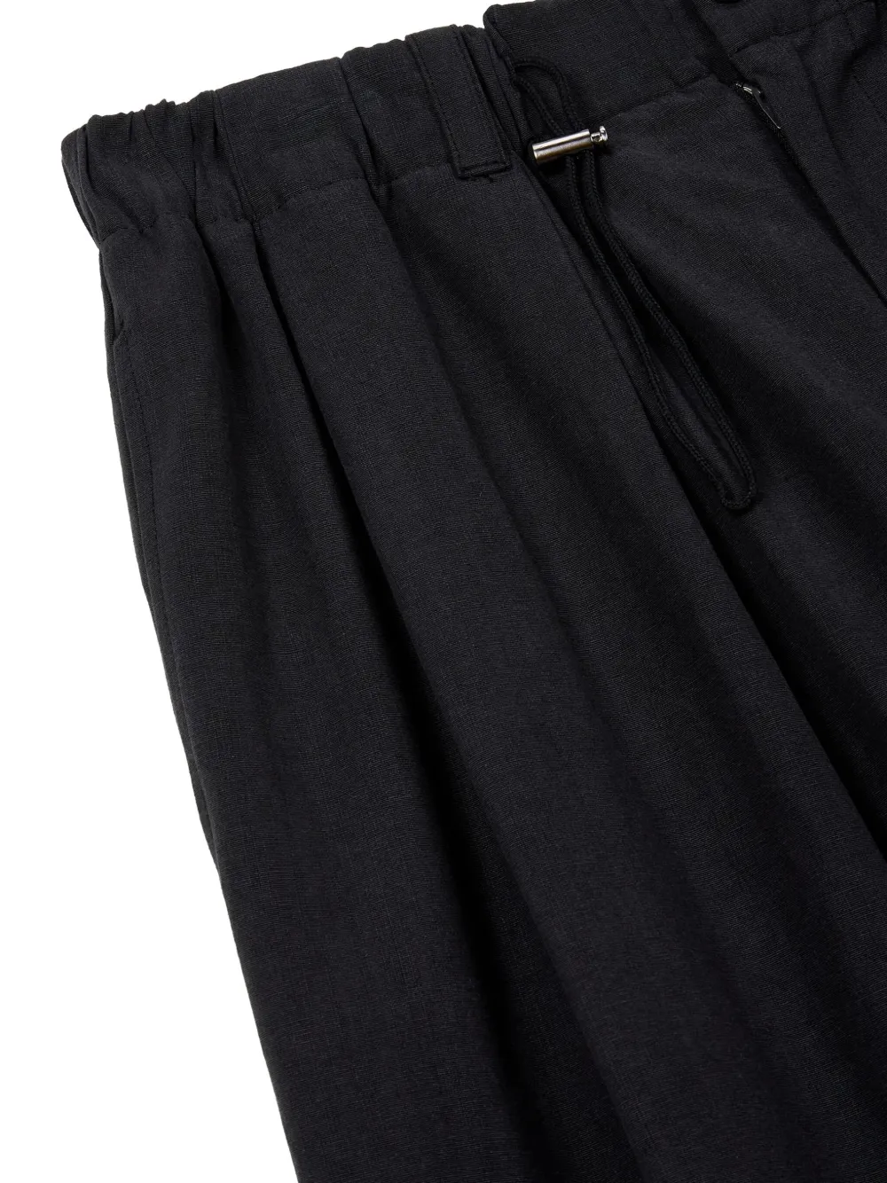 Studio Tomboy Pleated Drawstring Trousers In Black