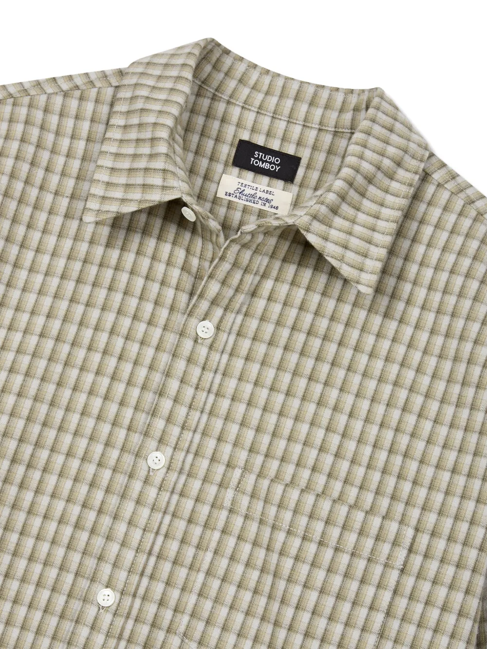 Studio Tomboy Checked Shirt In Green