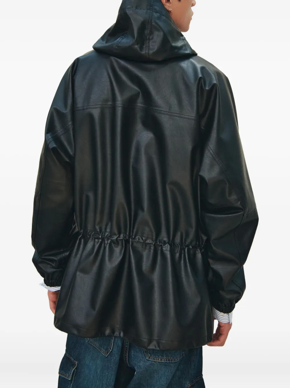 Studio Tomboy Hooded Drawstring Parka In Black