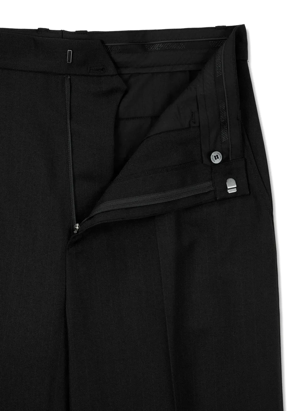 Studio Tomboy Pinstripe Pleated Trousers In Black