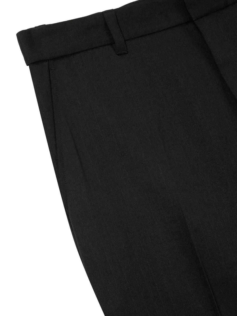 Studio Tomboy Pinstripe Pleated Trousers In Black