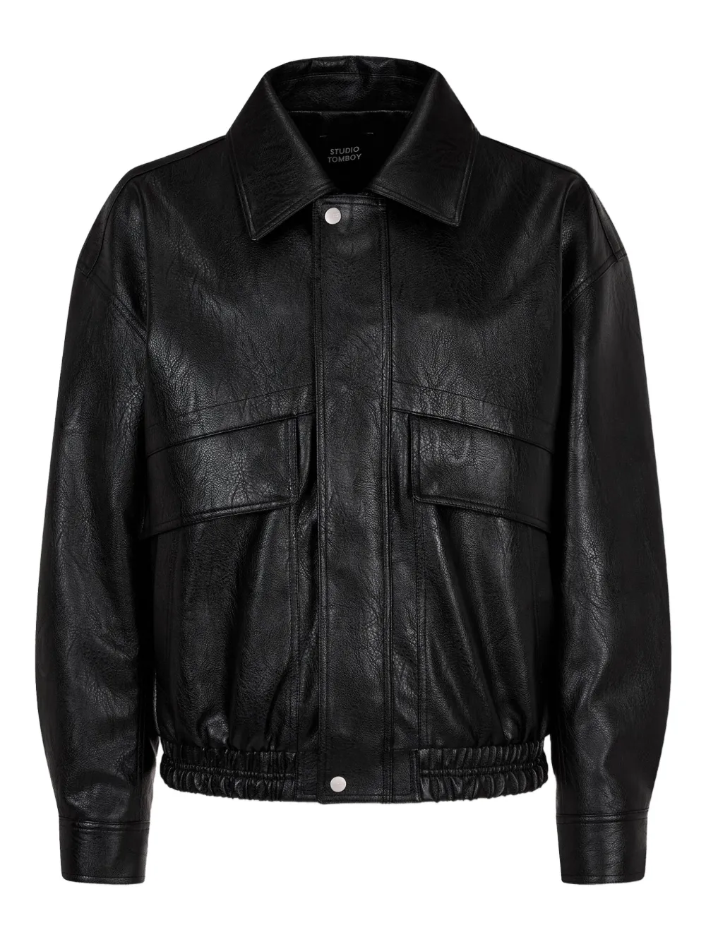Studio Tomboy Flap-pocket Bomber Jacket In Black