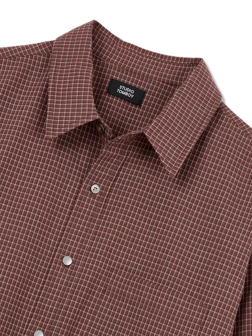 Studio Tomboy Checked Cotton Shirt In Brown