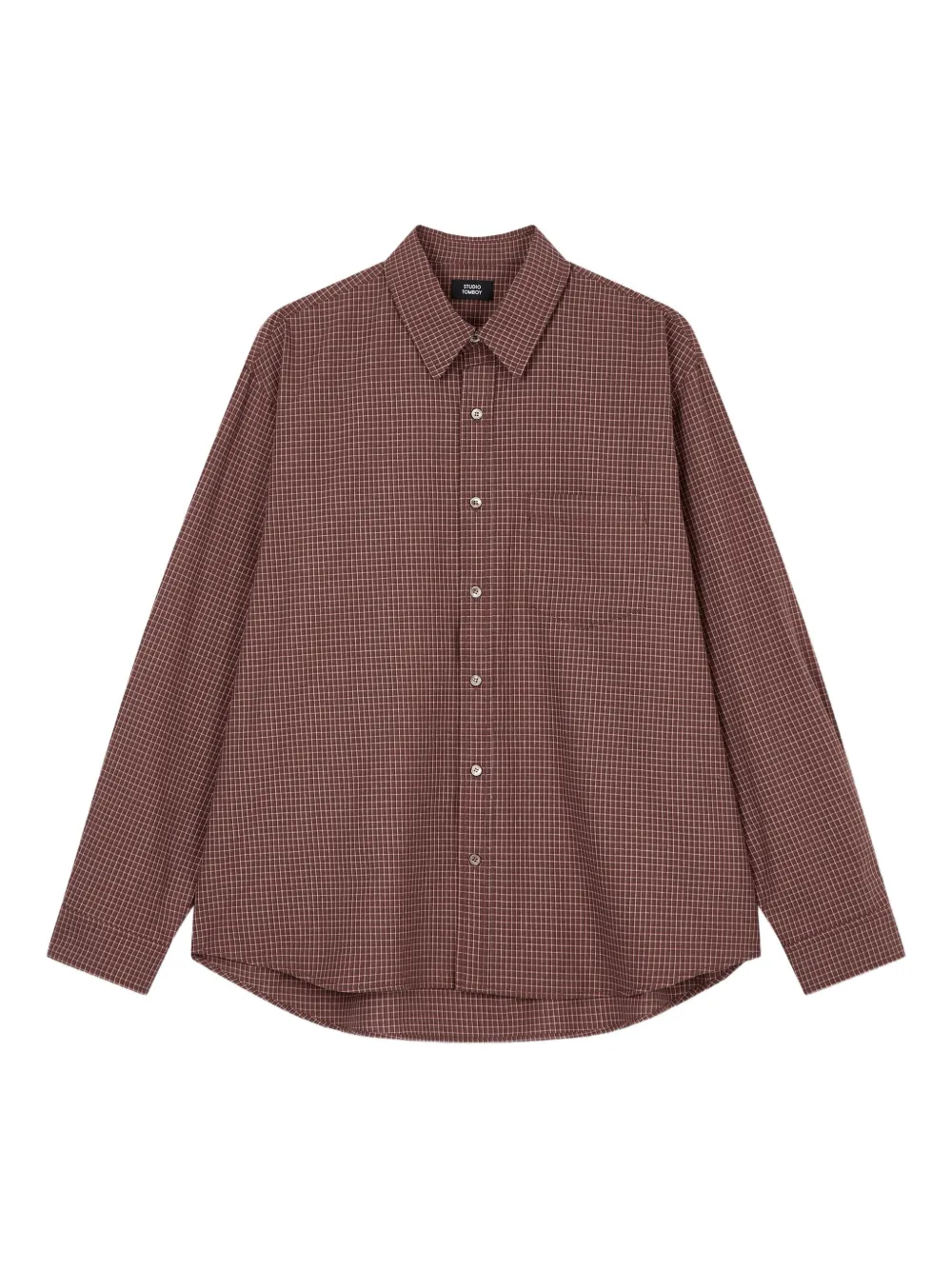 Studio Tomboy Checked Cotton Shirt In Brown