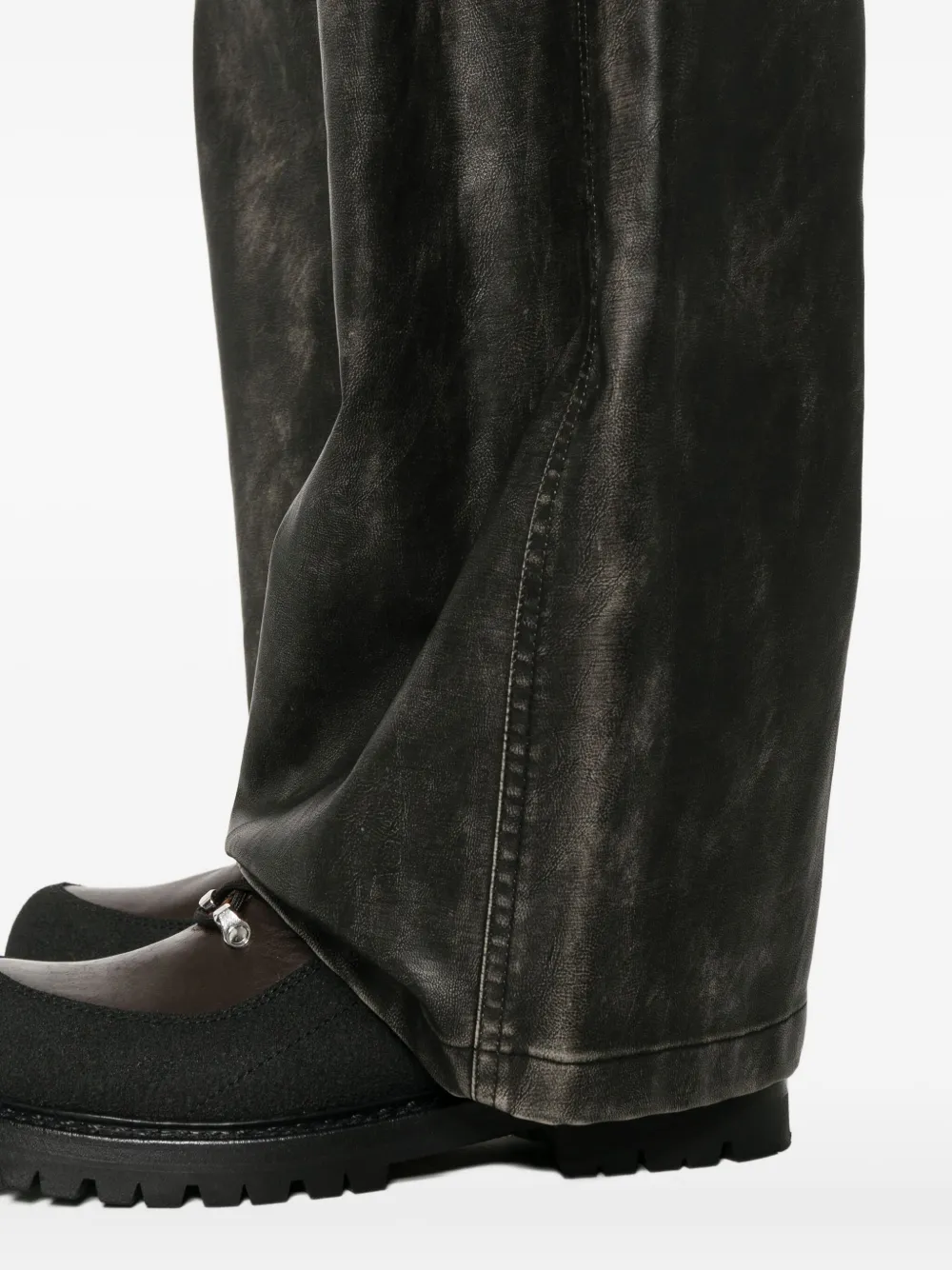 Palm Angels Gecoate broek met gewelfd logo Grijs