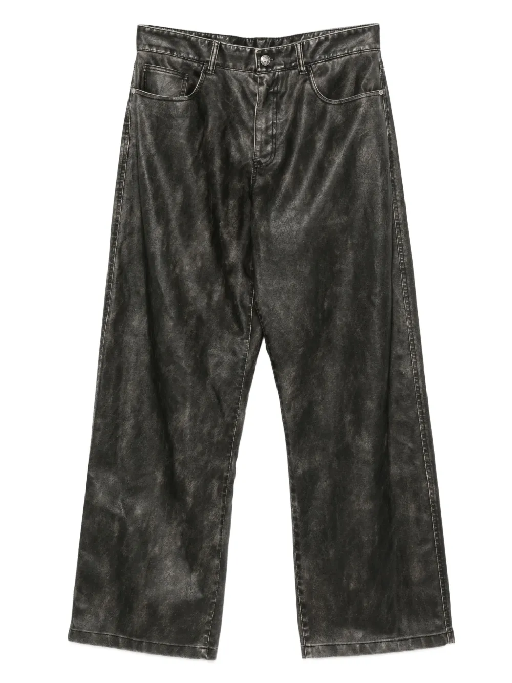 Palm Angels curved logo coated trousers | Grey | Image 1