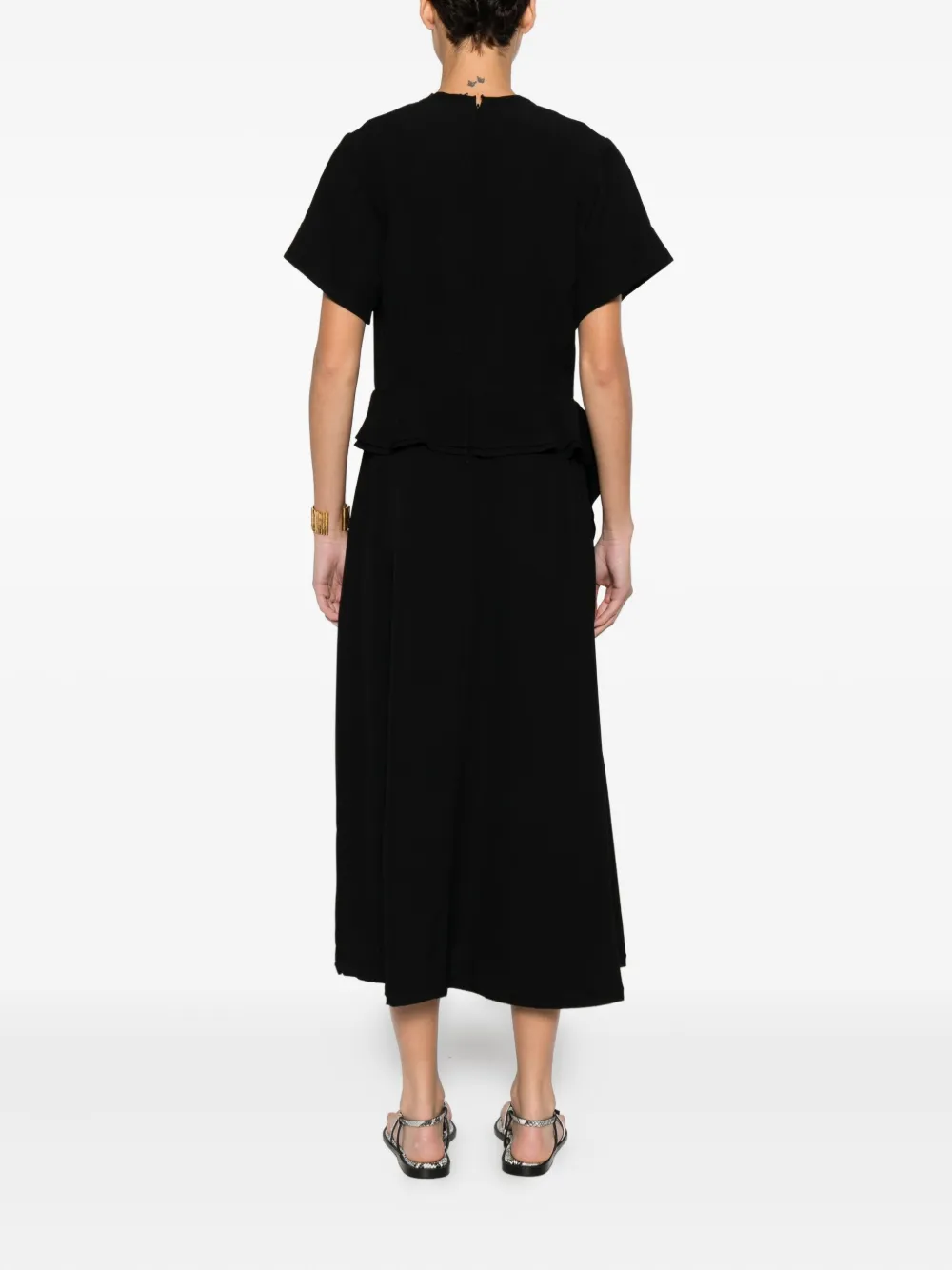Ulla Johnson V-neck Draped Dress In Black