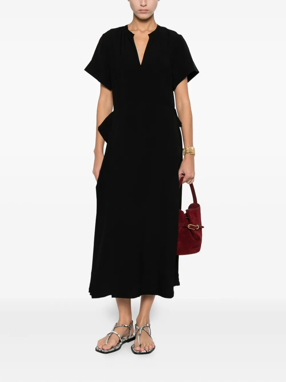 Ulla Johnson Jurk met V-hals - Zwart