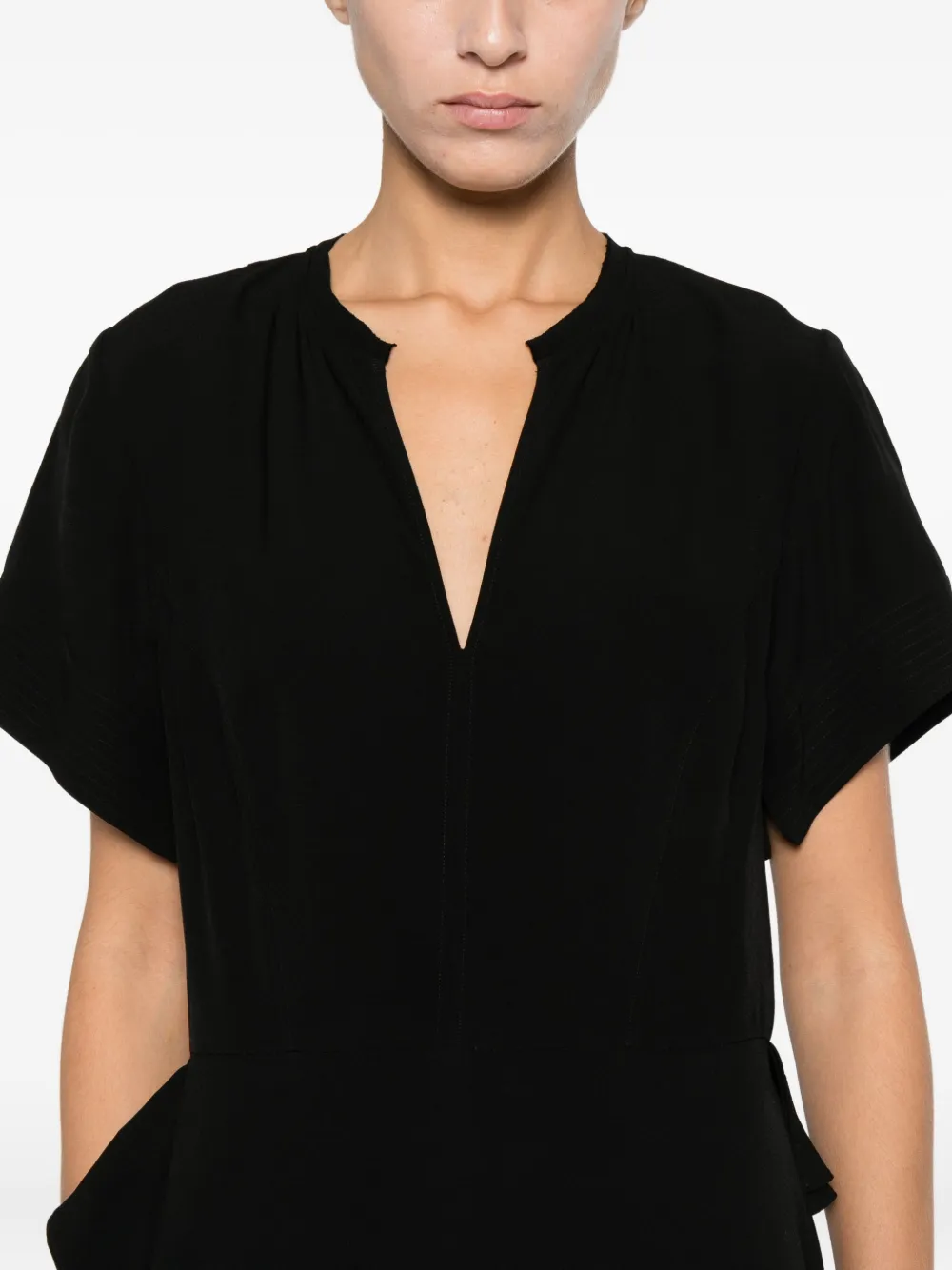 Ulla Johnson V-neck Draped Dress In Black