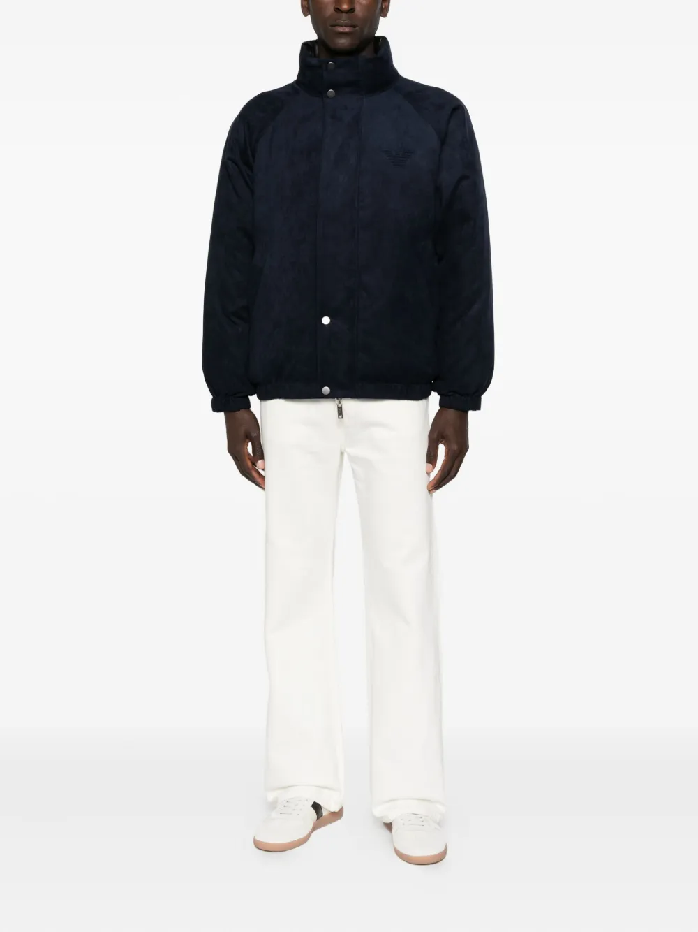 Emporio Armani tonal-logo press-studs jacket | Bomber Jackets | Image 2