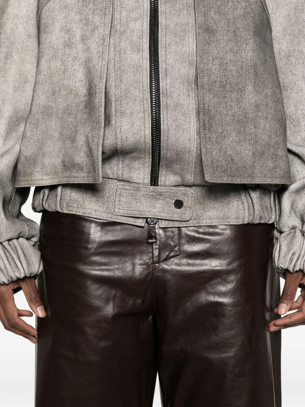 Cassell Collared Zip Jacket In Gray