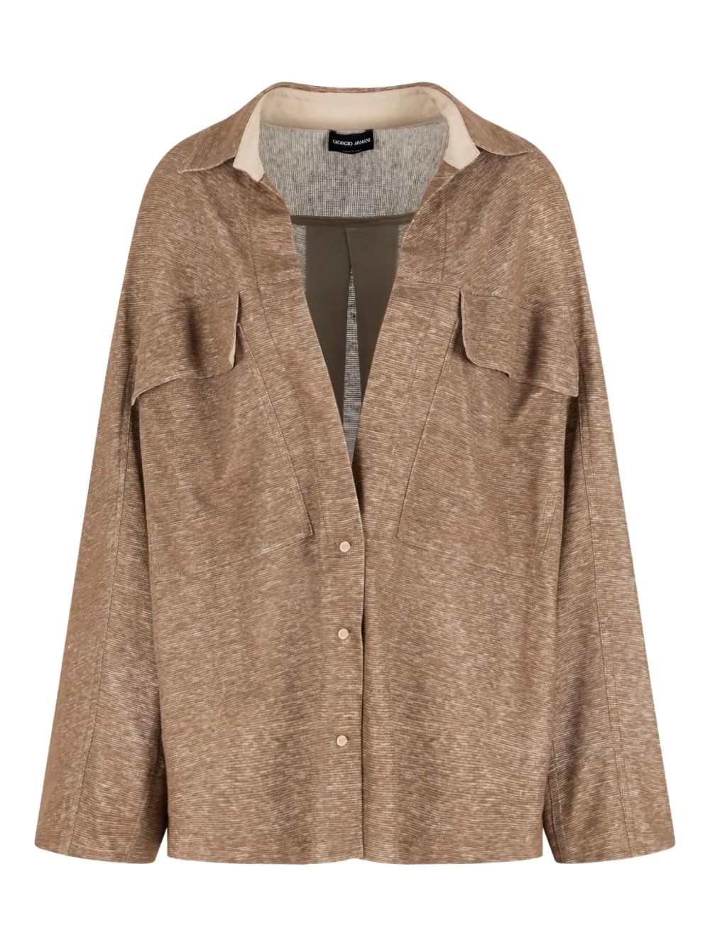 Giorgio Armani button-fastening flap-pocket shirt | Brown | Image 1