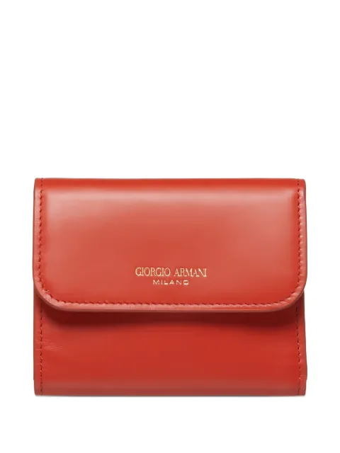 Giorgio Armani trifold leather logo-plaque wallet