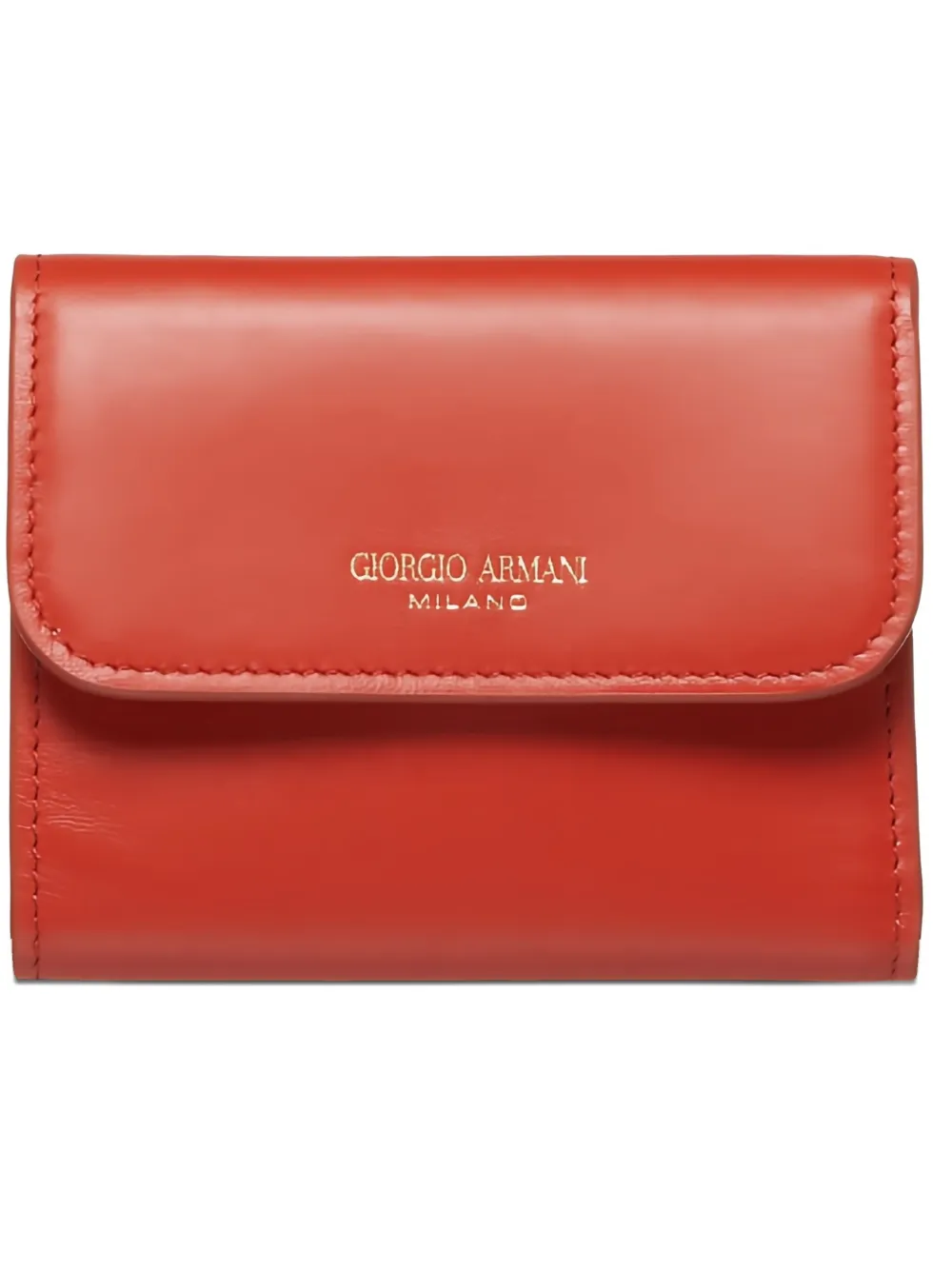 Giorgio Armani trifold leather logo-plaque wallet - Oranje