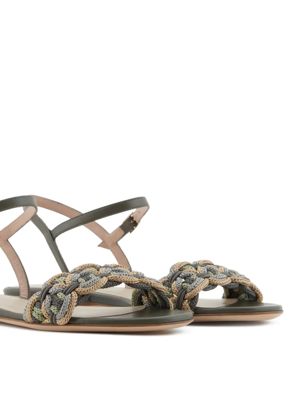 Giorgio Armani Sandalen met gevlochten bandje Groen