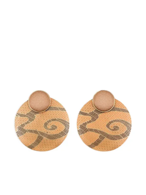 Giorgio Armani patterned-disc earrings