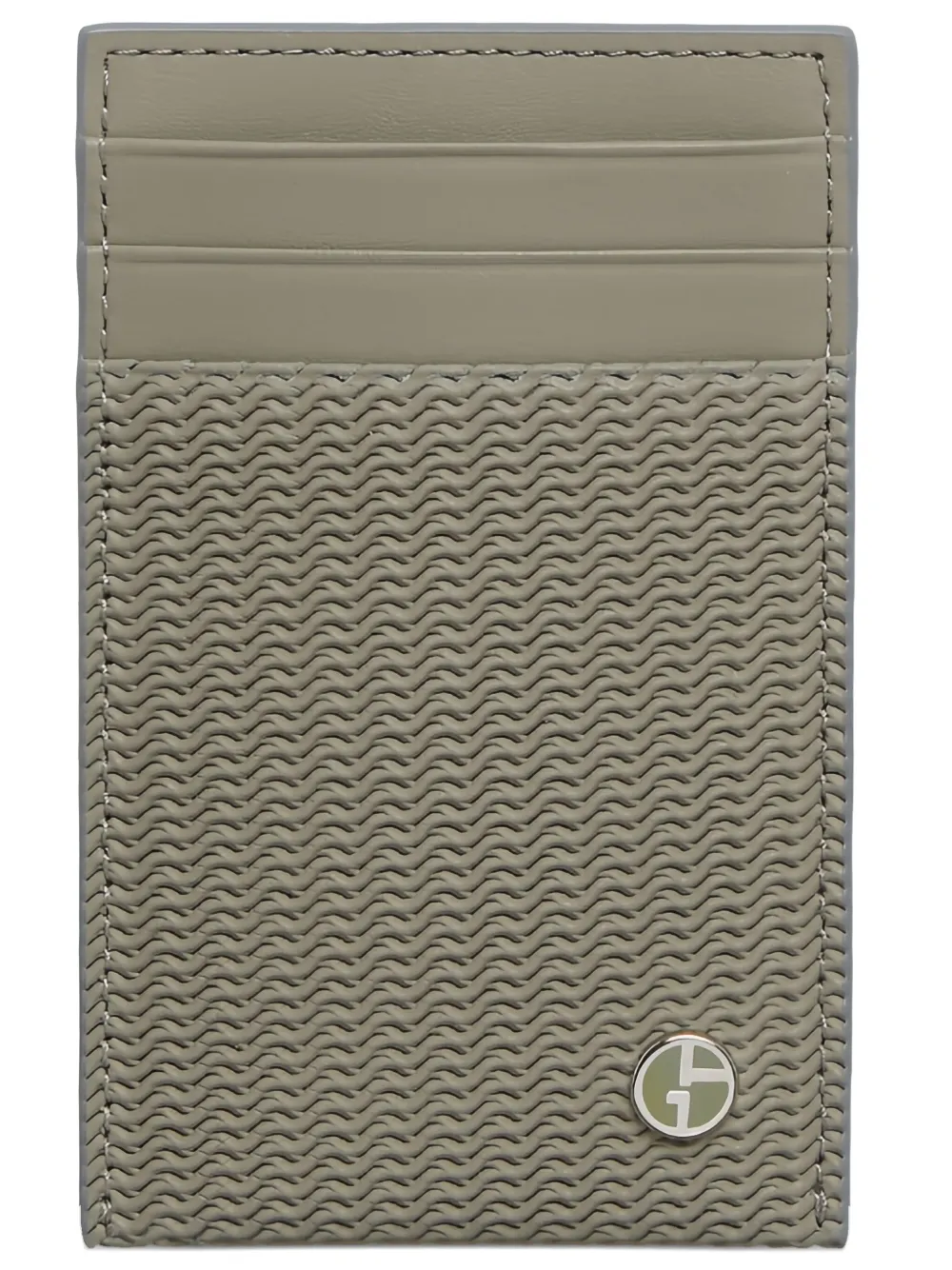 Giorgio Armani Textured Logo Cardholder In Green