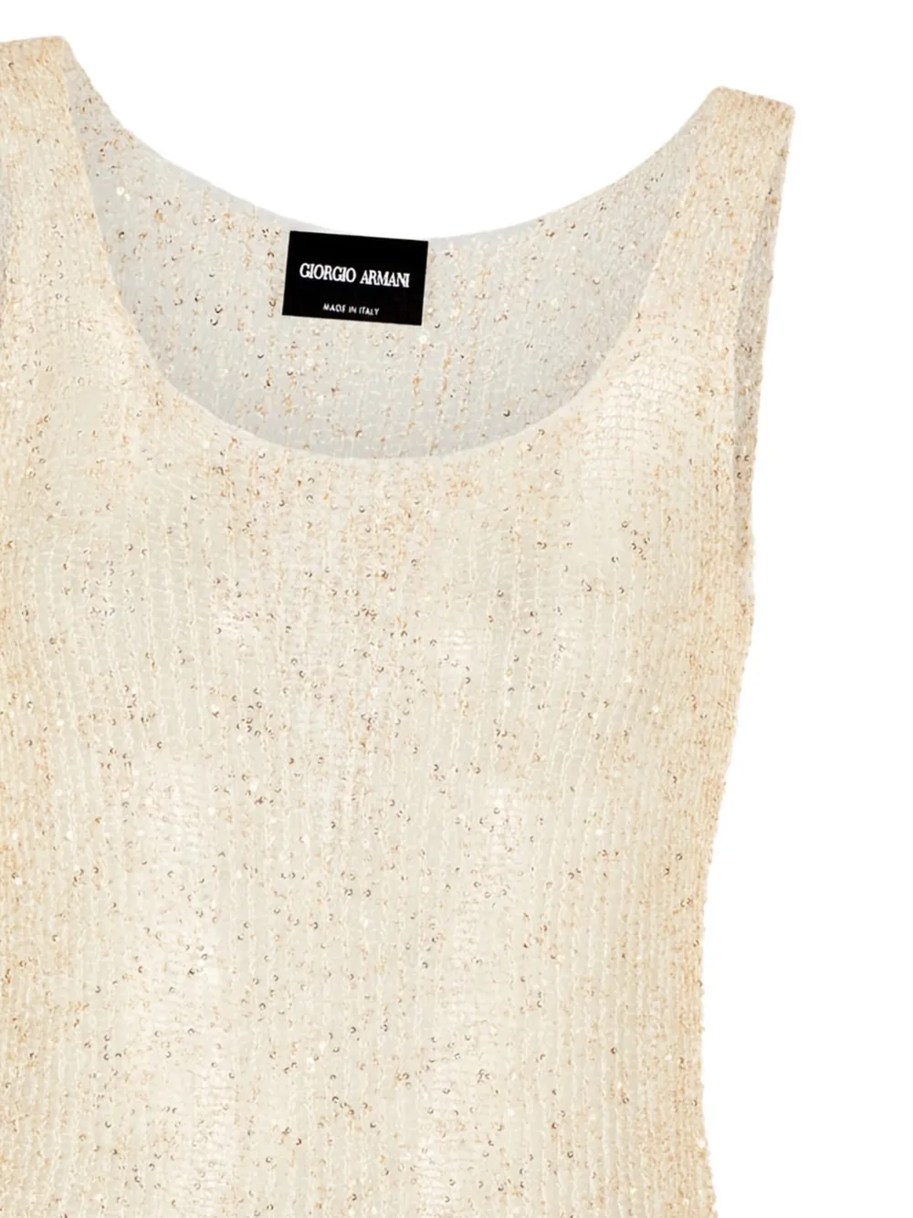 Giorgio Armani Tanktop verfraaid met pailletten - Beige