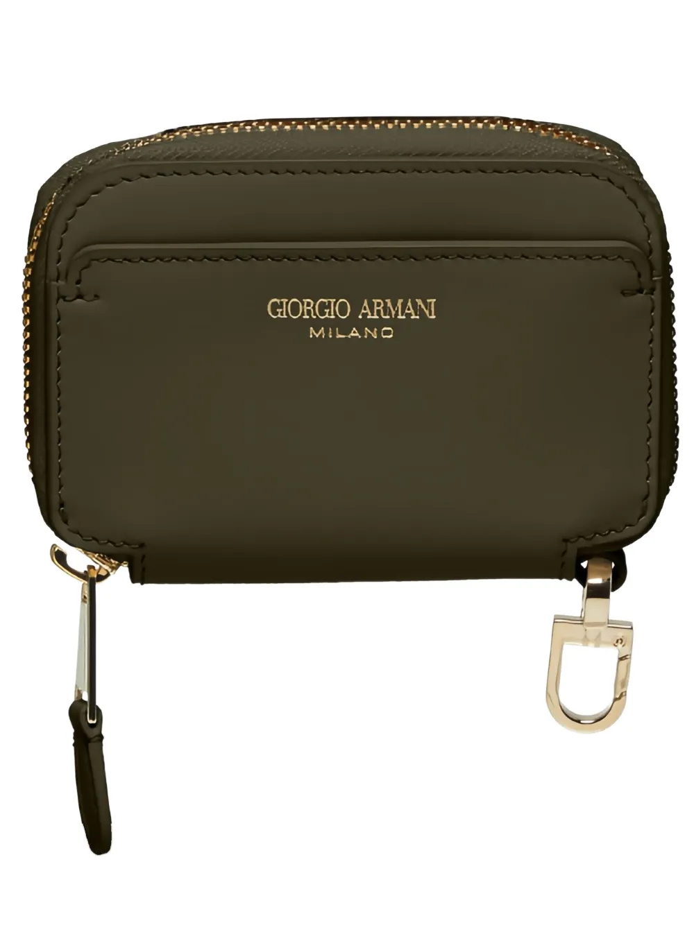 Giorgio Armani zip-around leather wallet - Groen