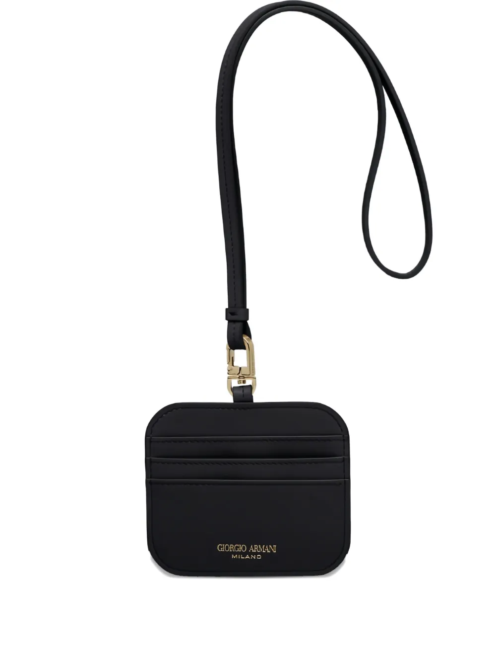 Giorgio Armani ネックストラップ カードケース 財布 - ブラック Giorgio Armani ネックストラップ カードケース 財布 - ブラック