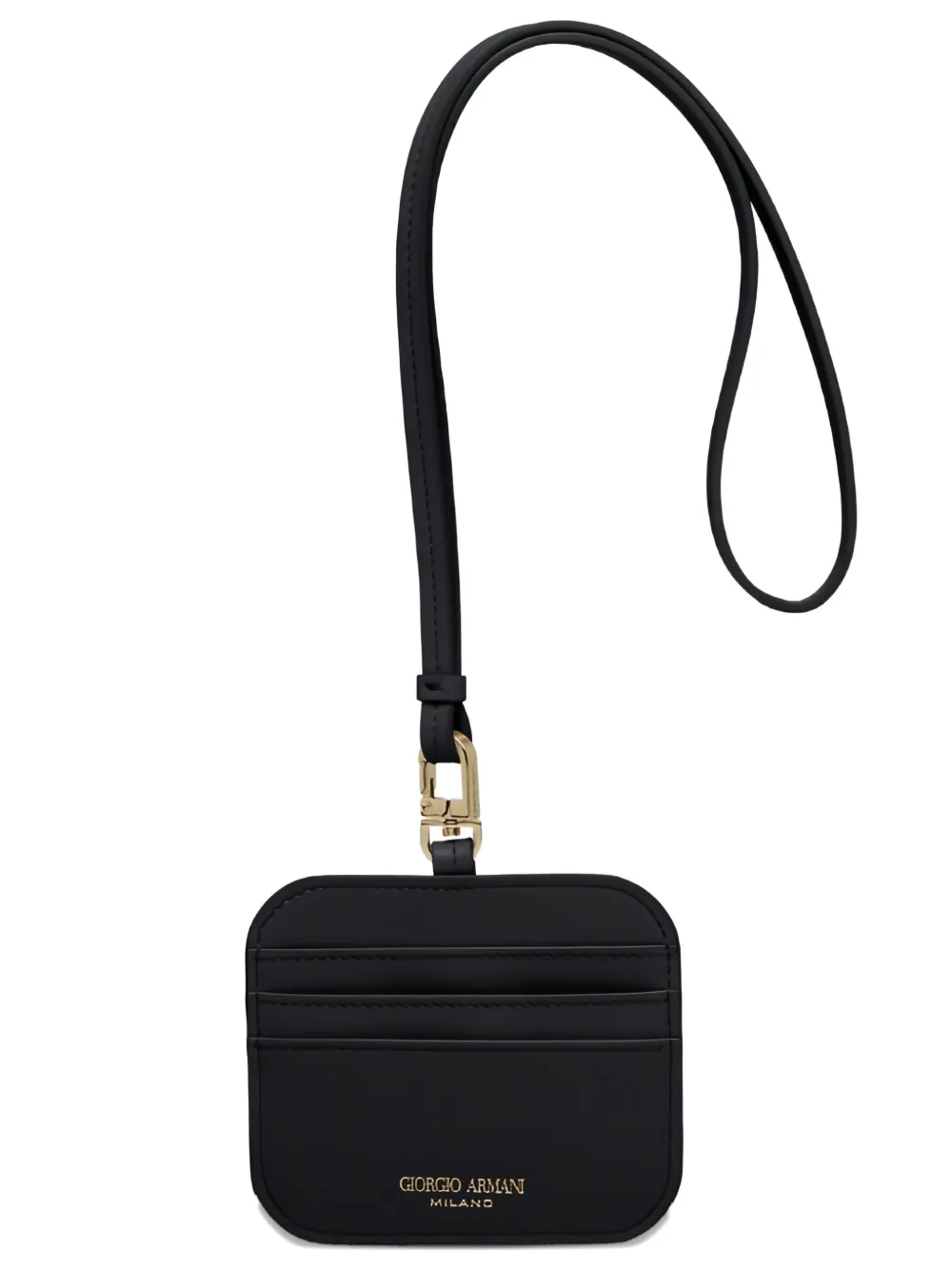 Giorgio Armani card-holder neck-strap wallet - Zwart