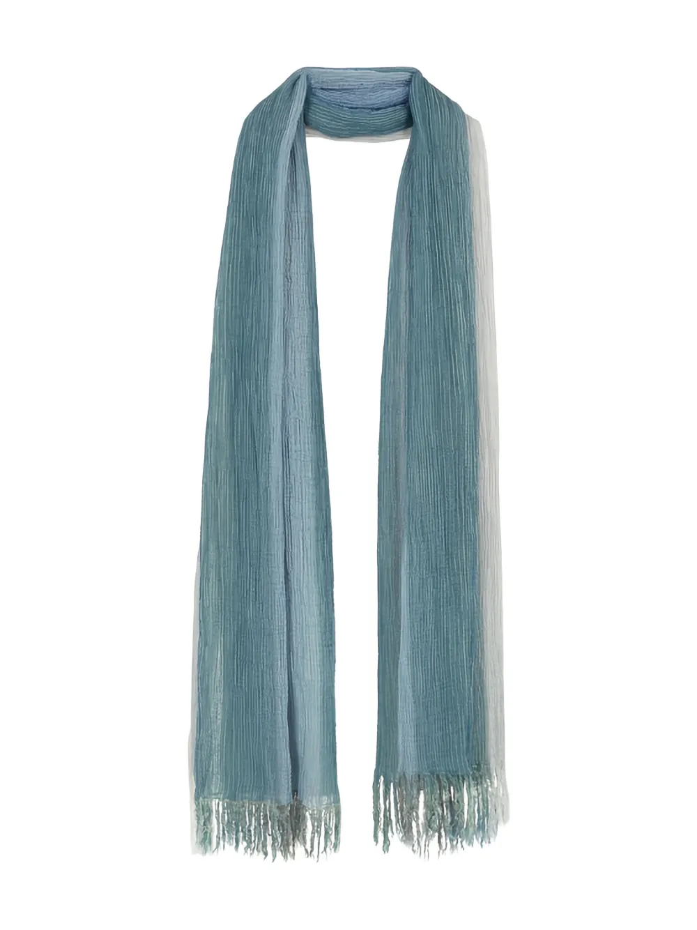 Giorgio Armani Ombre Fringed Scarf In Blue