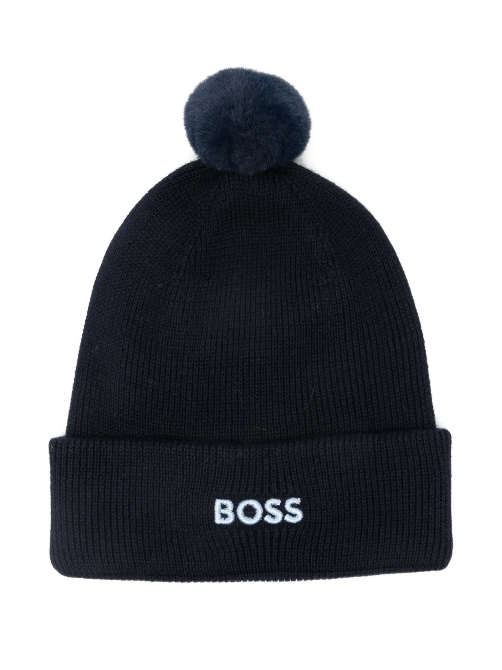 BOSS pom-pom embellished beanie | Blue | Image 1