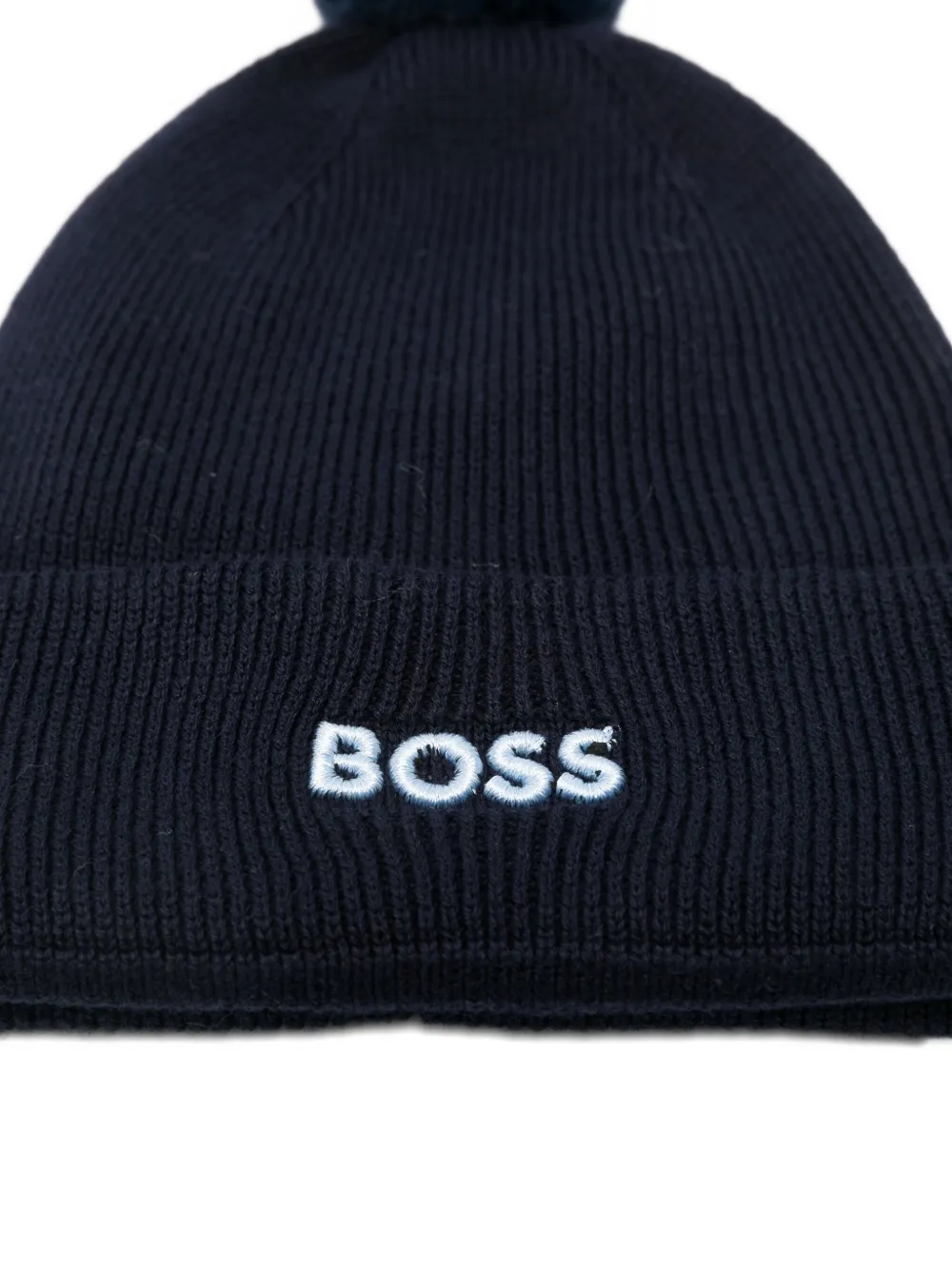 Hugo Boss Pom-pom Embellished Beanie In Blue