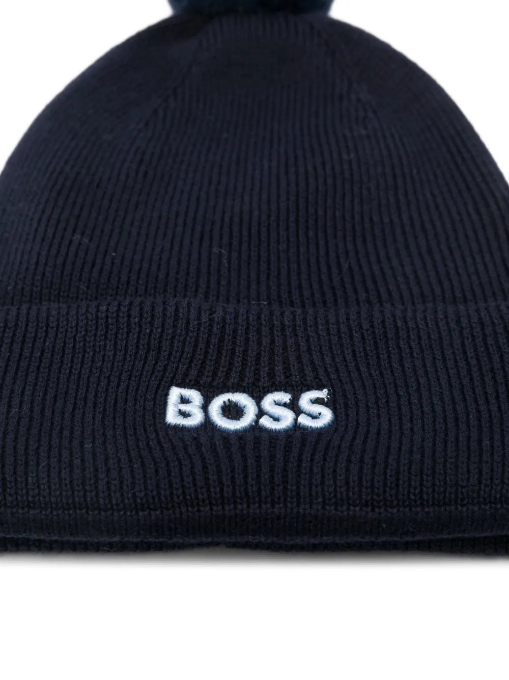 BOSS Muts verfraaid met pompon Blauw