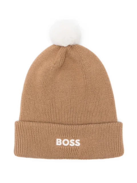 BOSS logo-embroidered beanie
