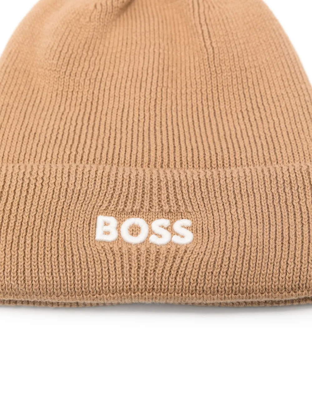 BOSS Muts met geborduurd logo Beige