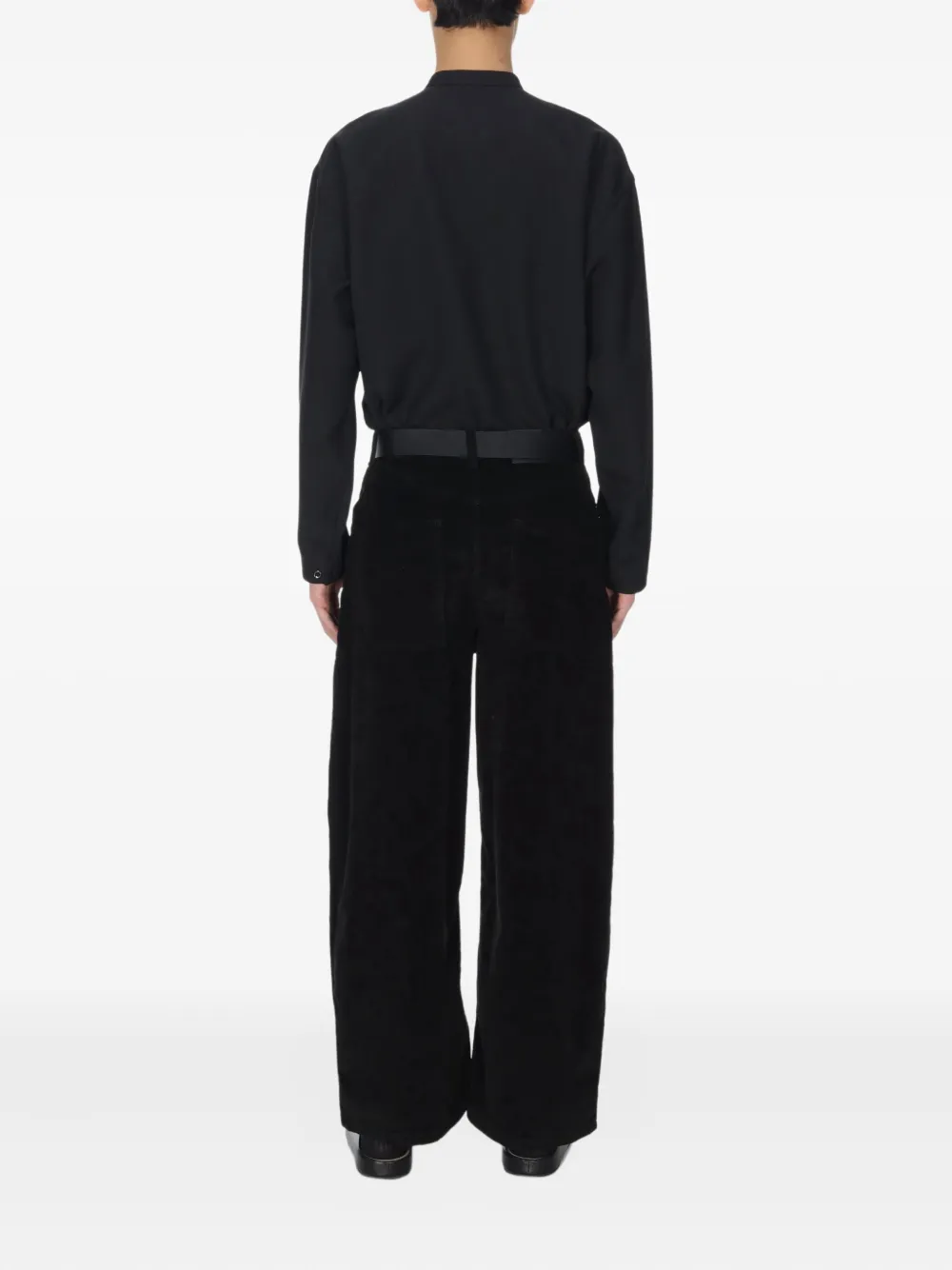 Studio Nicholson Karst Grandad-collar Shirt In Blue
