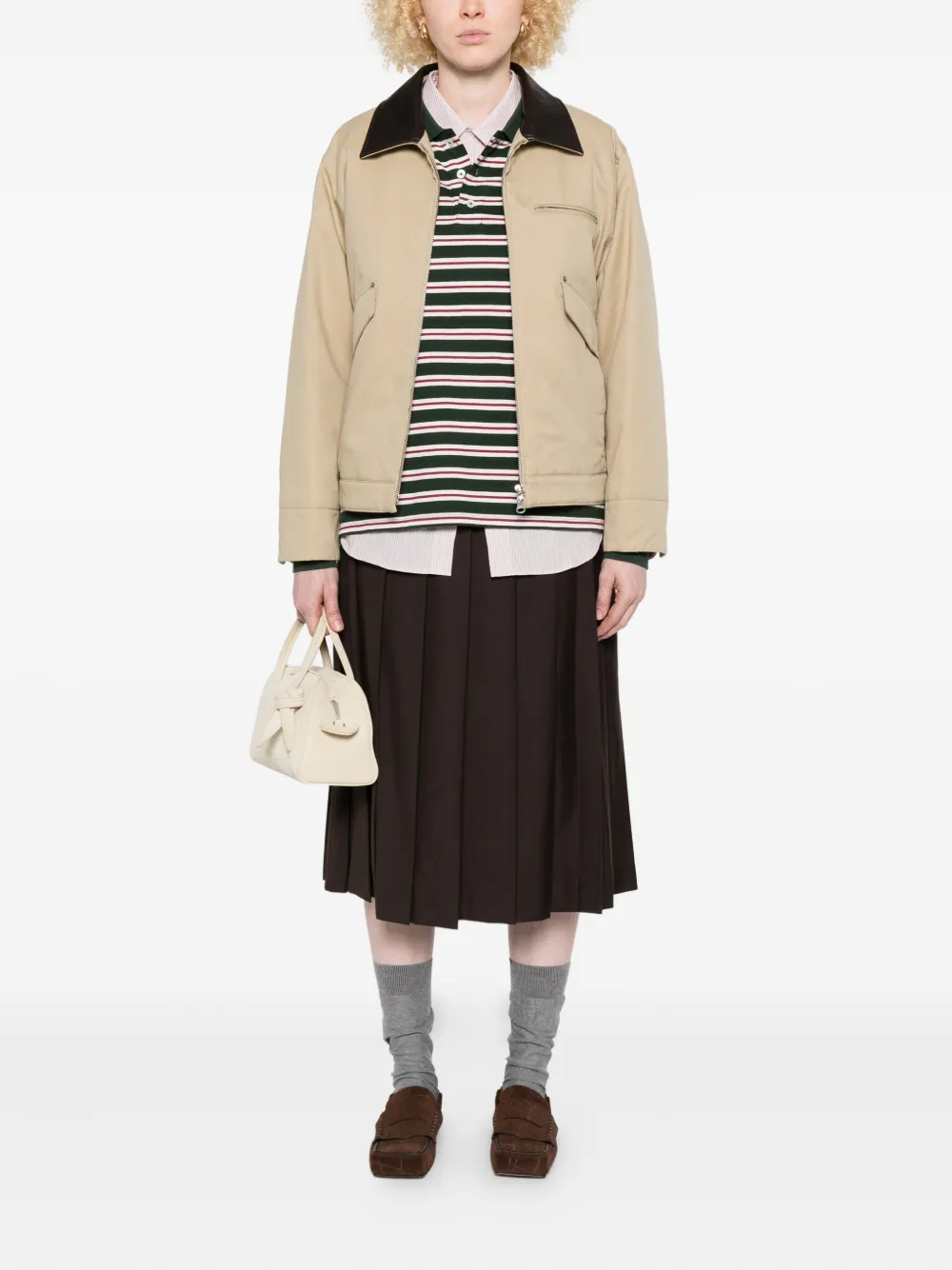 Dunst Zip-up Bomber Jacket In Neutral
