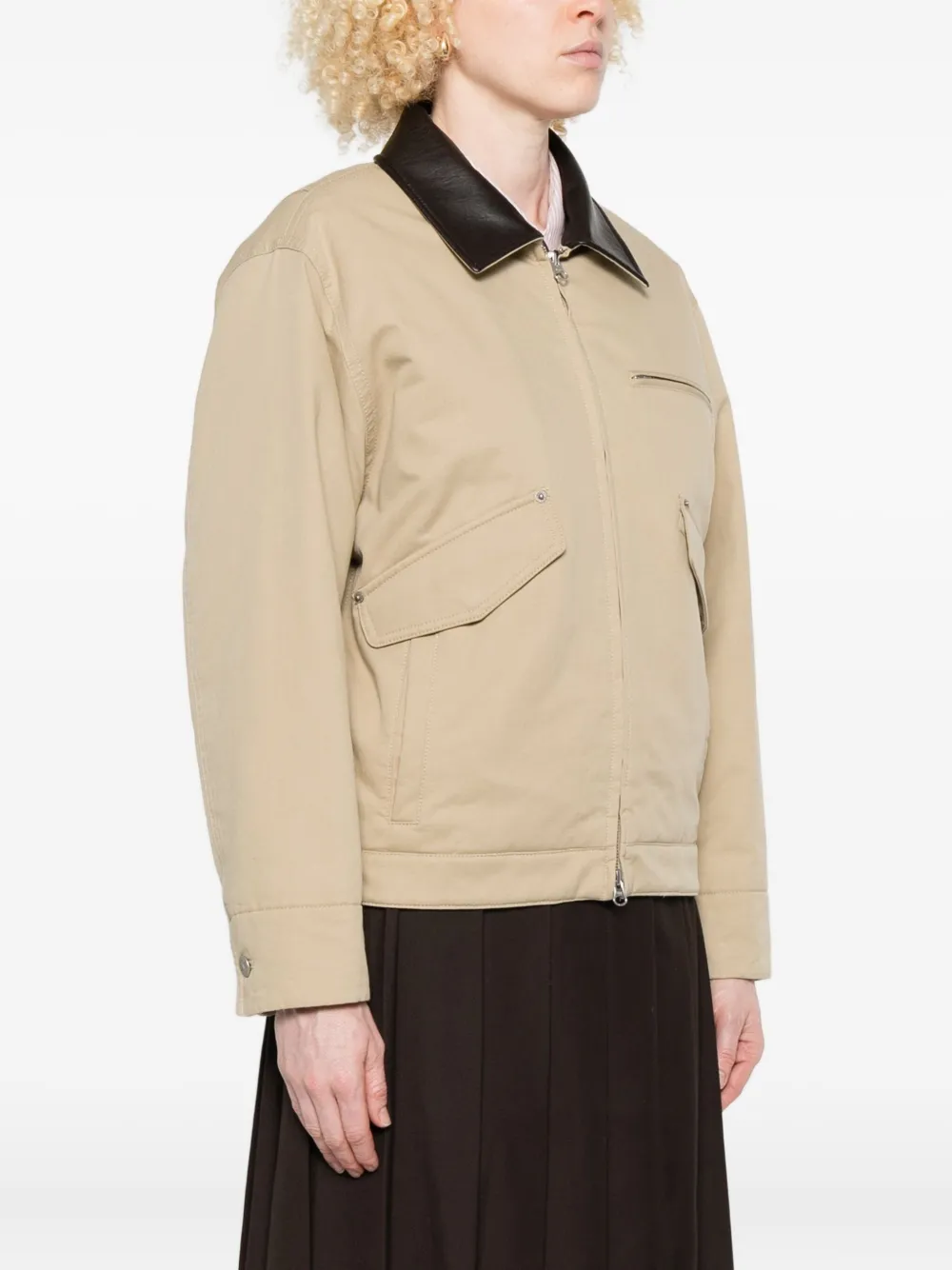 Dunst Zip-up Bomber Jacket In Neutral