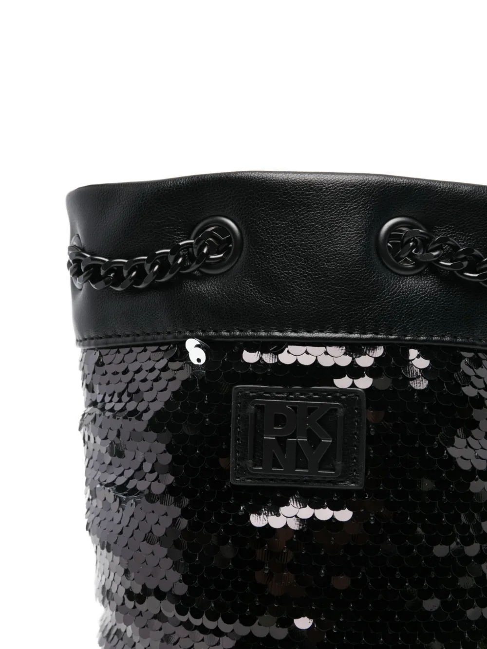 Dkny Kids Bucket-tas met pailletten en ketting Zwart