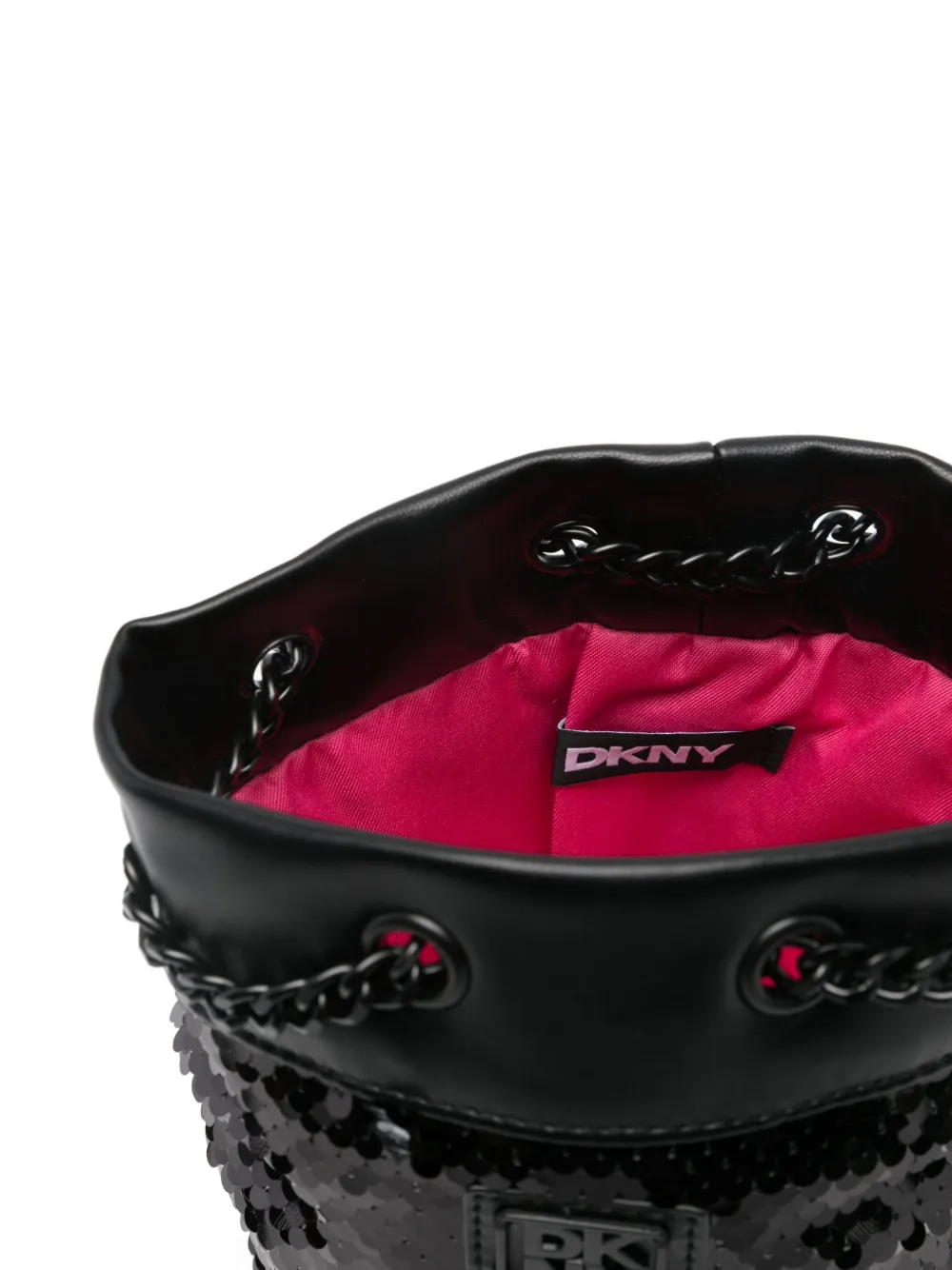 Dkny Kids Bucket-tas met pailletten en ketting Zwart