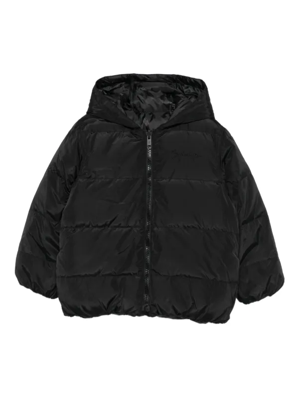 Givenchy Kids キルティング フーデッドジャケット | ブラック 
