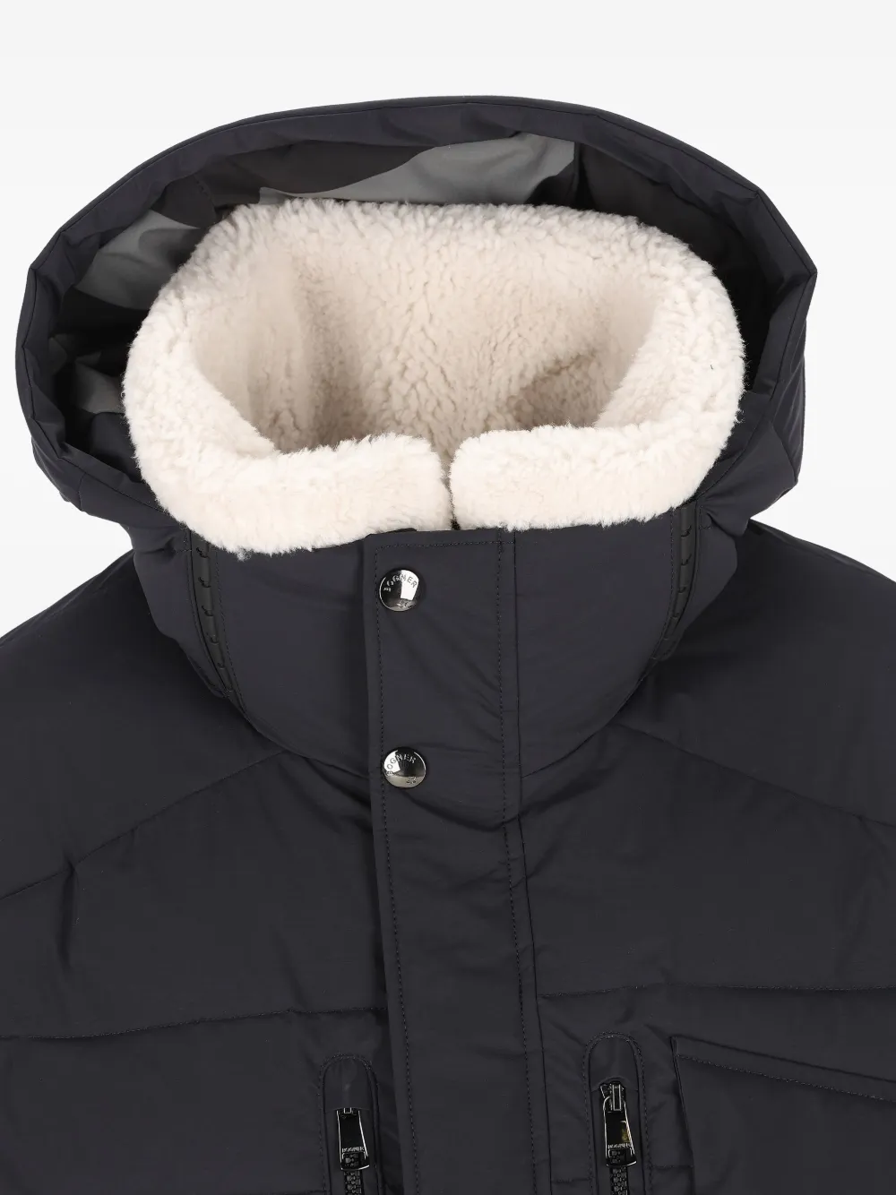 Bogner Hooded Quilted Jacket In Blue
