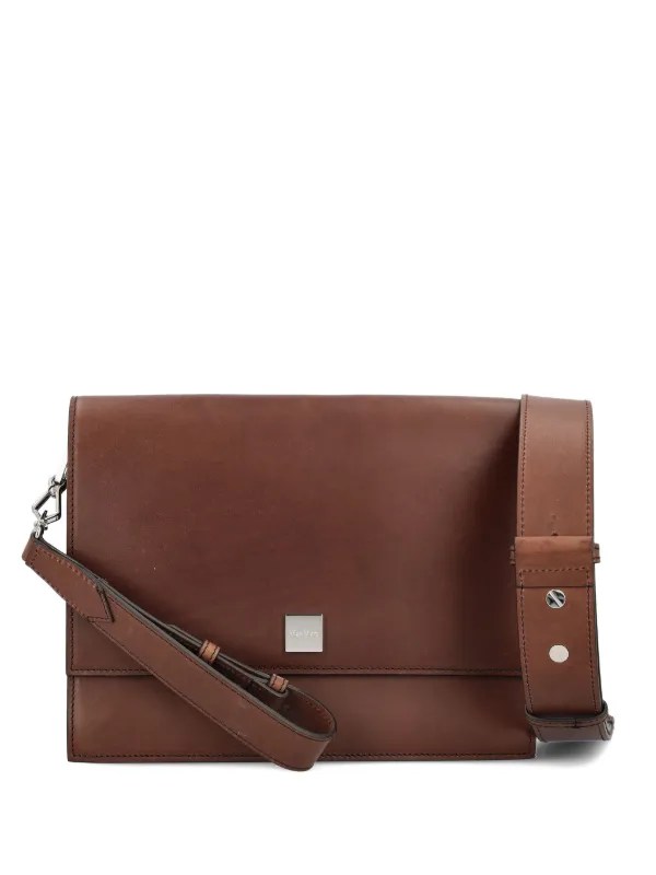 Max Mara BIANCAROUGHM Leather Crossbody Bag in Brown