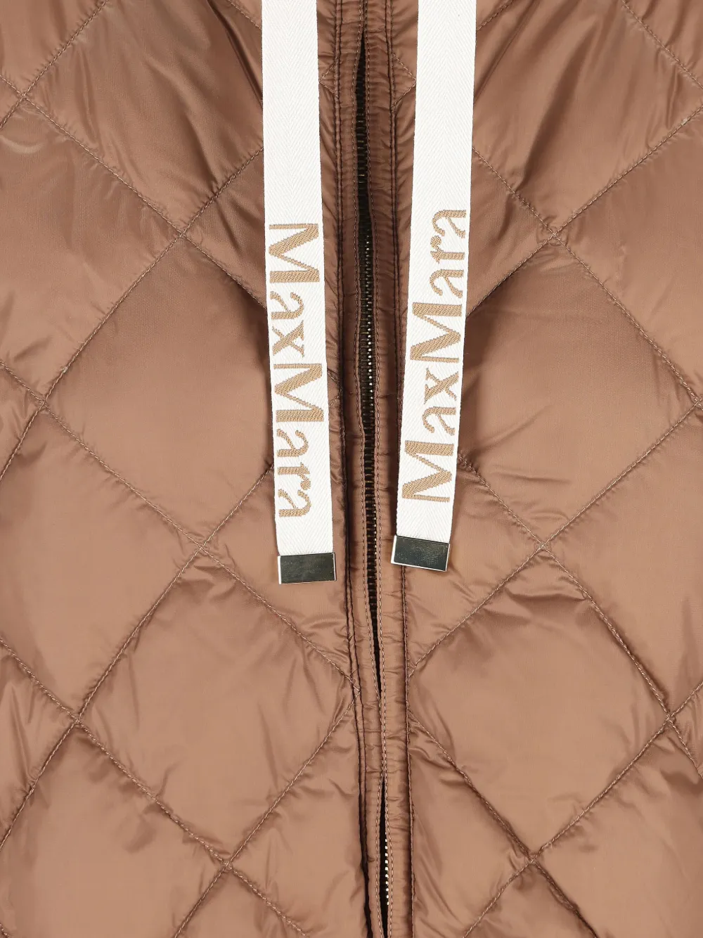 Max Mara Tregic Quilted Zip-up Vest In Brown