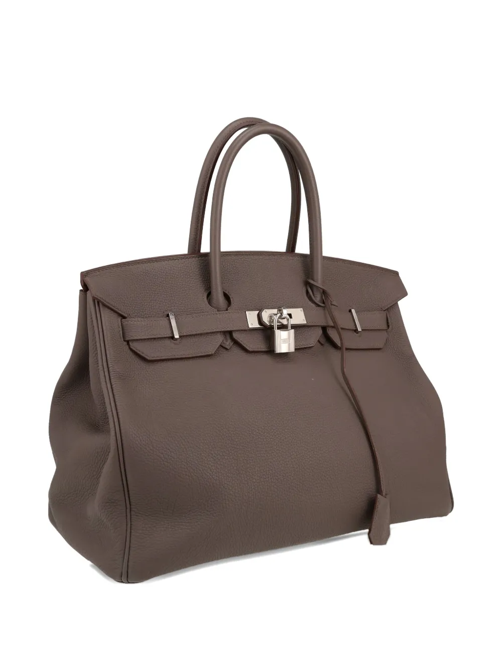 Pre-owned Hermes 2014 Birkin 35 Togo Leather Handbag In Gray